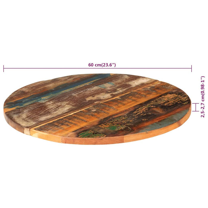 Blat de masă rotund, 60 cm, lemn masiv reciclat, 25-27 mm - WALTI WALTI