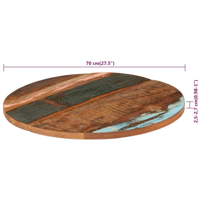 Blat de masă rotund, 70 cm, lemn masiv reciclat, 25-27 mm - WALTI WALTI