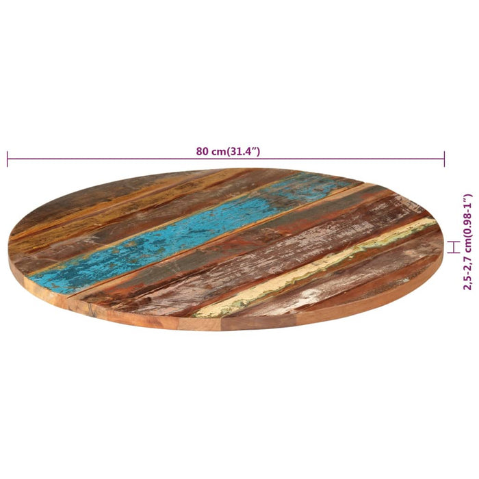 Blat de masă rotund, 80 cm, lemn masiv reciclat, 25-27 mm - WALTI WALTI