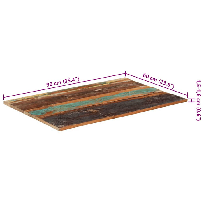 Blat masă dreptunghiular 60x90 cm lemn masiv reciclat 15-16 mm - WALTI WALTI