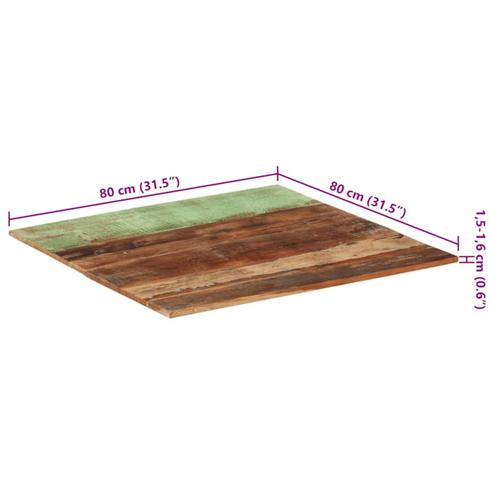 Blat de masă pătrat, 80 x 80 cm, lemn masiv reciclat, 15-16 mm - WALTI WALTI