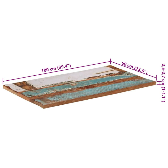 Blat masă dreptunghiular 60x100 cm lemn masiv reciclat 25-27 mm - WALTI WALTI