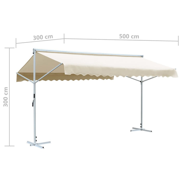 Copertină cu structură independentă, crem, 500 x 300 cm - WALTI WALTI