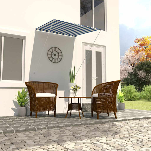 Copertină retractabilă, albastru și alb, 100 x 150 cm - WALTI WALTI