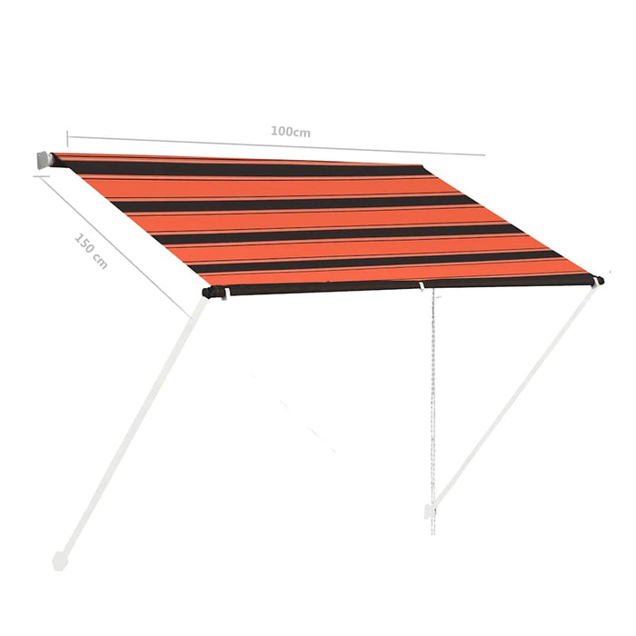 Copertină retractabilă, portocaliu și maro, 100 x 150 cm - WALTI WALTI