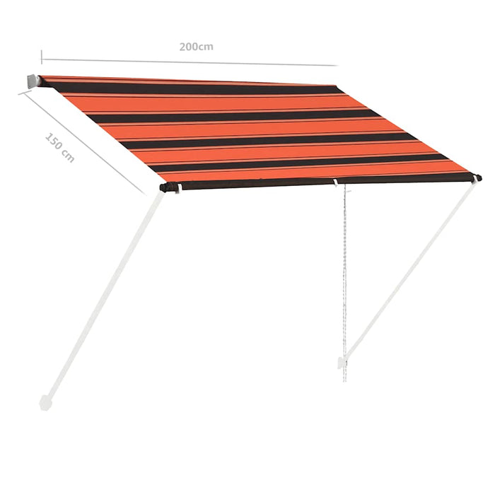 Copertină retractabilă, portocaliu și maro, 200 x 150 cm - WALTI WALTI