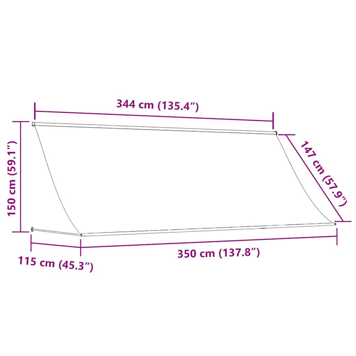 Copertină retractabilă, portocaliu și maro, 350 x 150 cm - WALTI WALTI