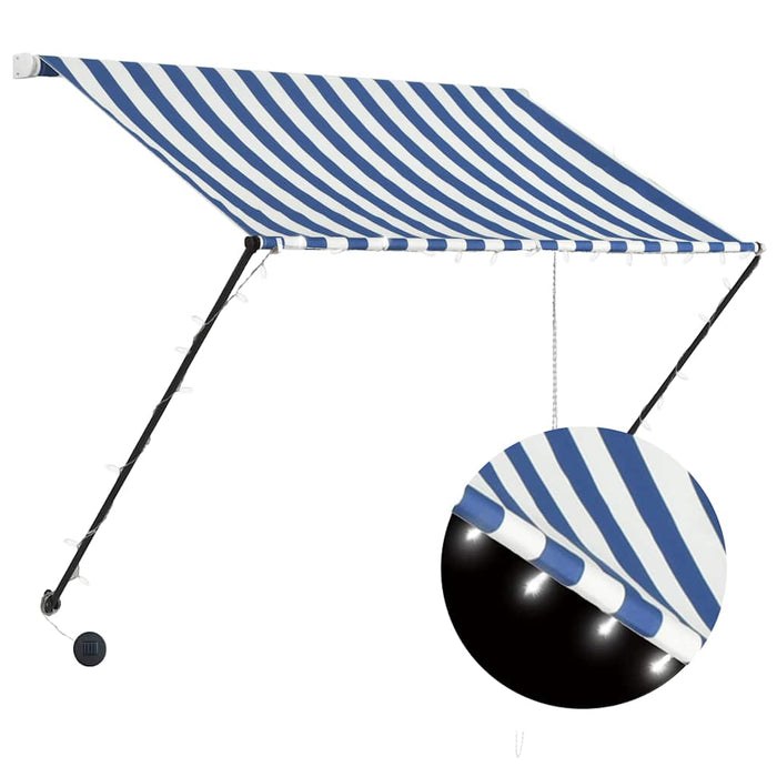 Copertină retractabilă cu LED, albastru și alb, 100 x 150 cm WALTI