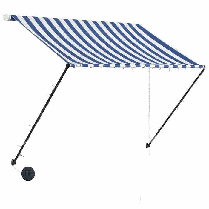 Copertină retractabilă cu LED, albastru și alb, 100 x 150 cm WALTI