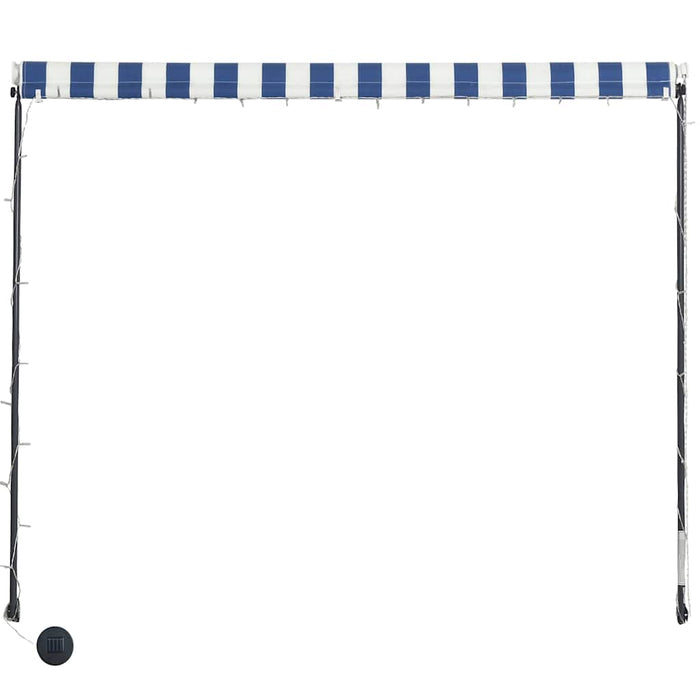 Copertină retractabilă cu LED, albastru și alb, 100 x 150 cm WALTI