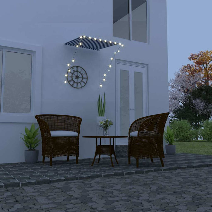 Copertină retractabilă cu LED, albastru și alb, 100 x 150 cm WALTI