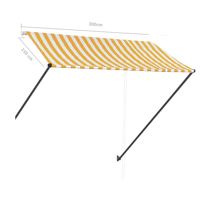 Copertină retractabilă cu LED, galben și alb, 300 x 150 cm WALTI