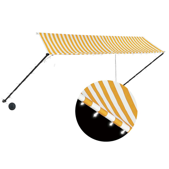 Copertină retractabilă cu LED, galben și alb, 350 x 150 cm WALTI
