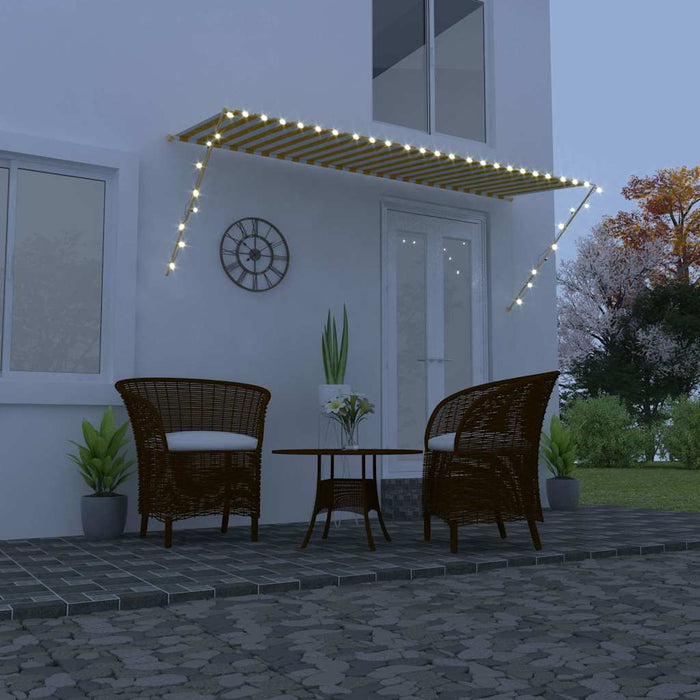 Copertină retractabilă cu LED, galben și alb, 350 x 150 cm WALTI