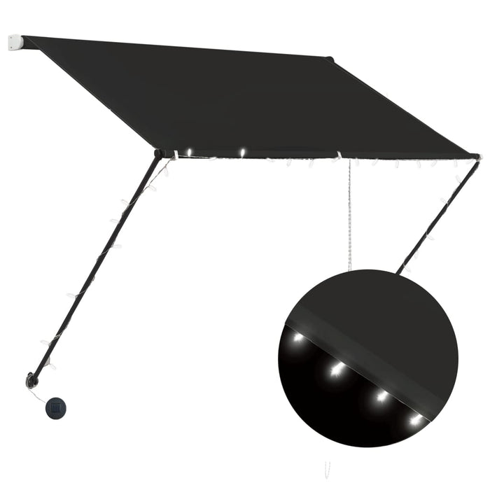 Copertină retractabilă cu LED, antracit, 100 x 150 cm WALTI