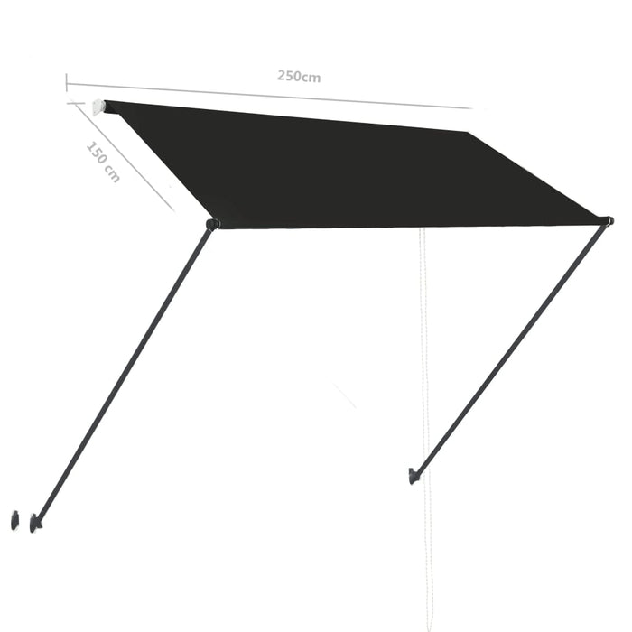 Copertină retractabilă cu LED, antracit, 250 x 150 cm - WALTI WALTI
