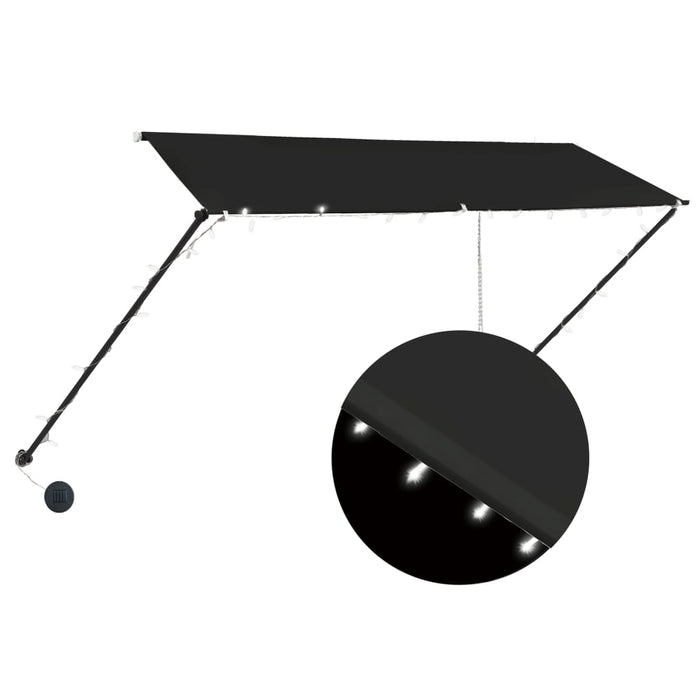 Copertină retractabilă cu LED, antracit, 300 x 150 cm WALTI