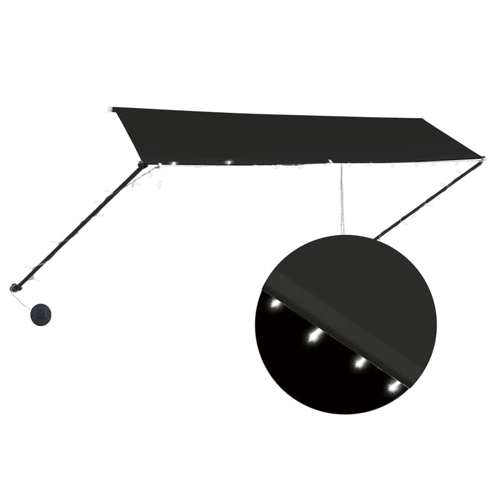 Copertină retractabilă cu LED, antracit, 350 x 150 cm WALTI
