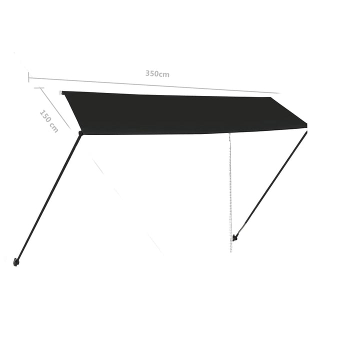 Copertină retractabilă cu LED, antracit, 350 x 150 cm WALTI