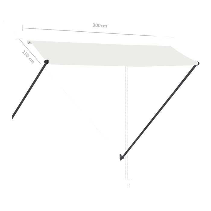 Copertină retractabilă cu LED, crem, 300 x 150 cm WALTI