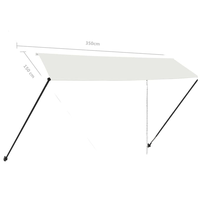 Copertină retractabilă cu LED, crem, 350 x 150 cm - WALTI WALTI