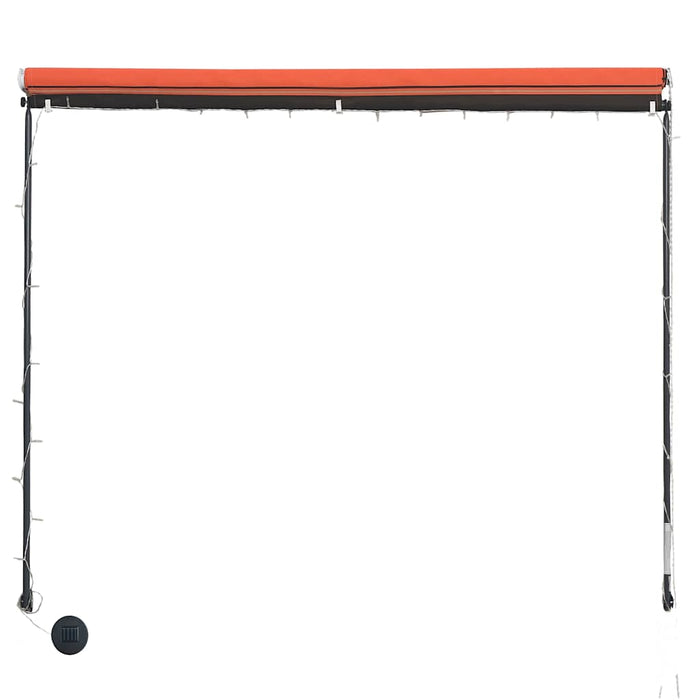 Copertină retractabilă cu LED, portocaliu & maro, 400 x 150 cm WALTI
