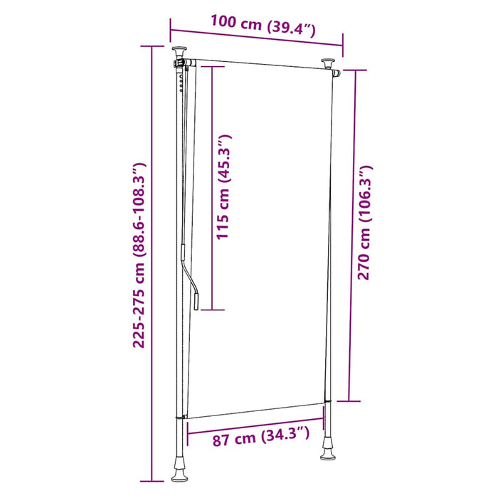 Jaluzea tip rulou de exterior, antracit, 100 x 270 cm - WALTI WALTI