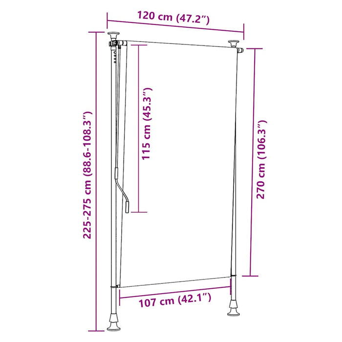 Jaluzea tip rulou de exterior, antracit, 120 x 270 cm - WALTI WALTI