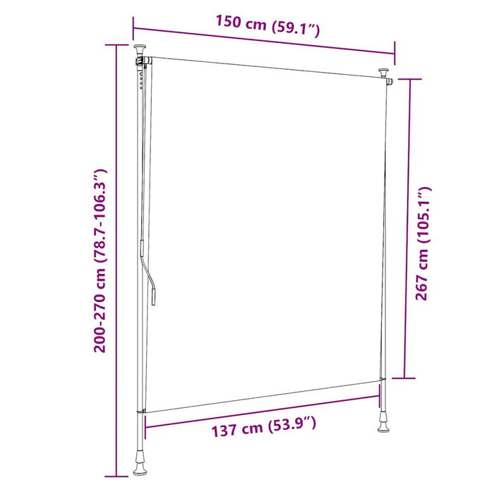 Jaluzea tip rulou de exterior, antracit, 150 x 270 cm - WALTI WALTI