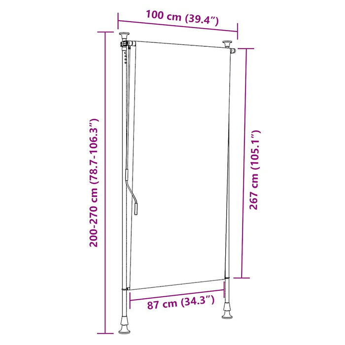 Jaluzea tip rulou de exterior, crem, 100 x 270 cm - WALTI WALTI