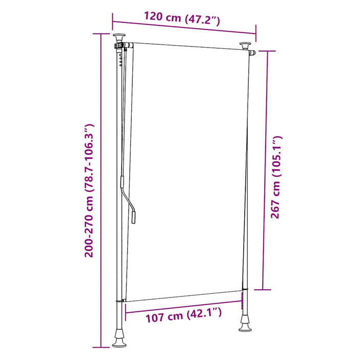 Jaluzea tip rulou de exterior, crem, 120 x 270 cm - WALTI WALTI