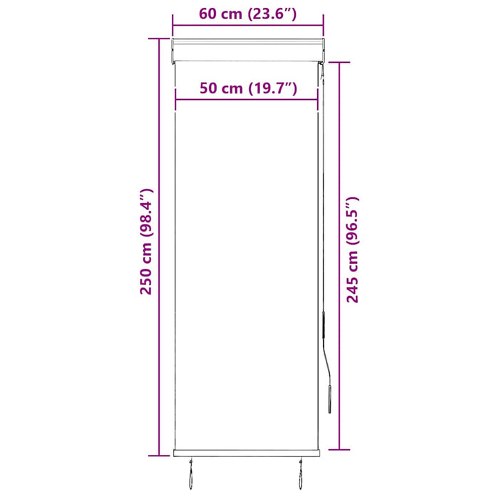 Jaluzea tip rulou de exterior, portocaliu și maro, 60 x 250 cm - WALTI WALTI