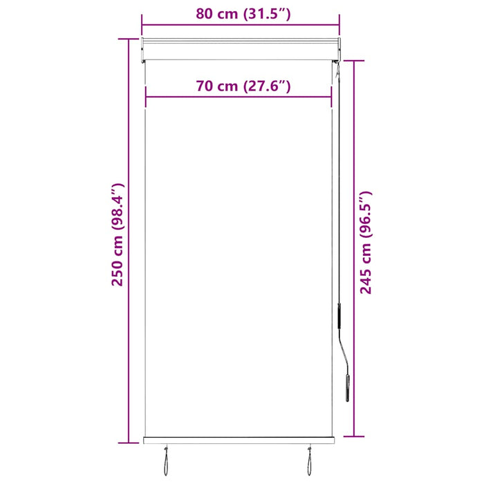Jaluzea tip rulou de exterior, alb și portocaliu, 80 x 250 cm - WALTI WALTI