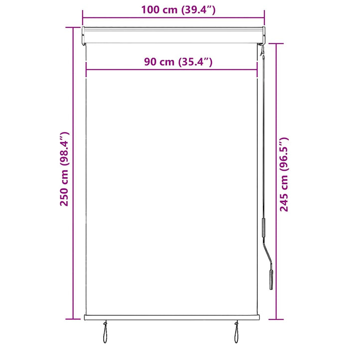 Jaluzea tip rulou de exterior, alb și portocaliu, 100 x 250 cm - WALTI WALTI
