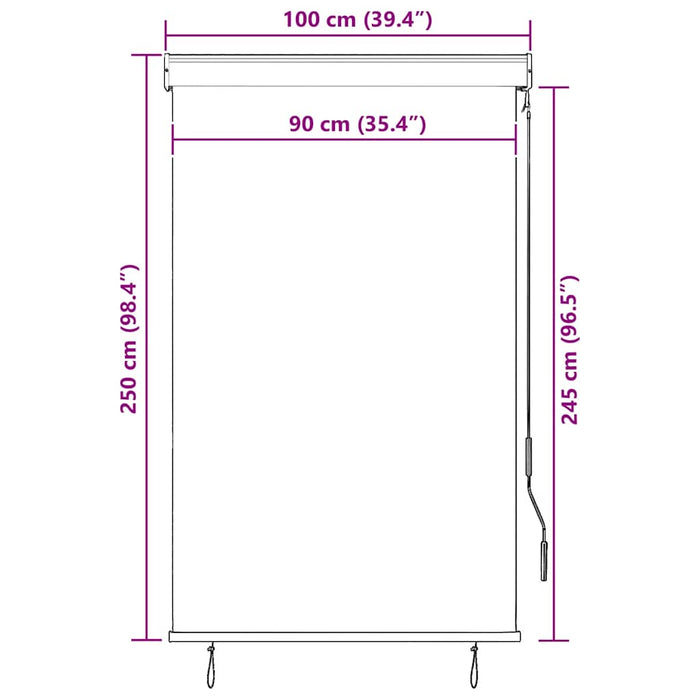Jaluzea tip rulou de exterior, crem, 100 x 250 cm - WALTI WALTI