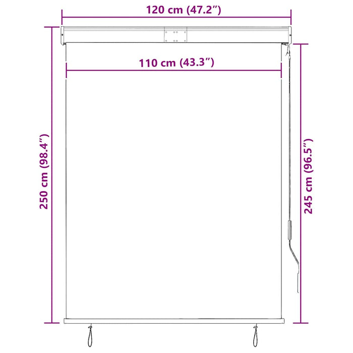Jaluzea tip rulou de exterior, albastru și alb, 120 x 250 cm - WALTI WALTI