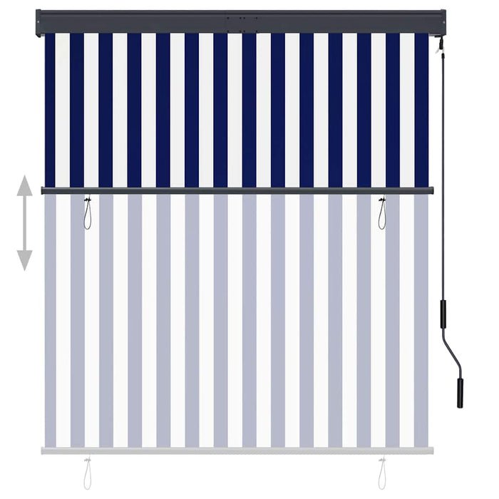 Jaluzea tip rulou de exterior, albastru și alb, 140 x 250 cm - WALTI WALTI