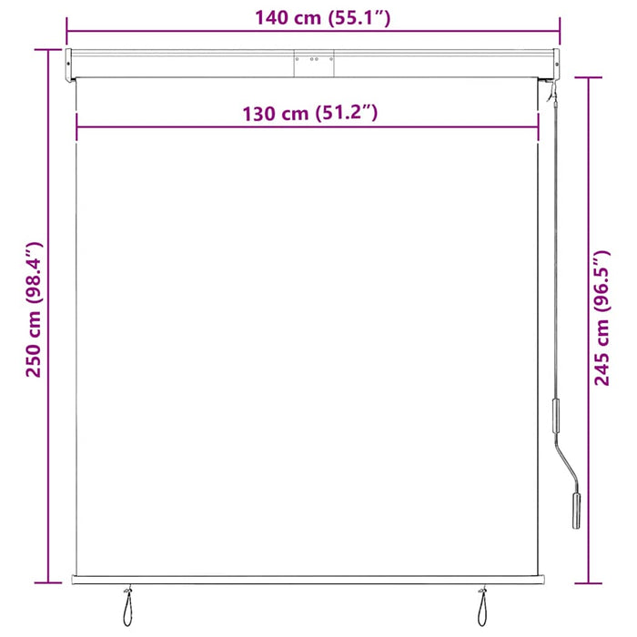 Jaluzea tip rulou de exterior, albastru și alb, 140 x 250 cm - WALTI WALTI