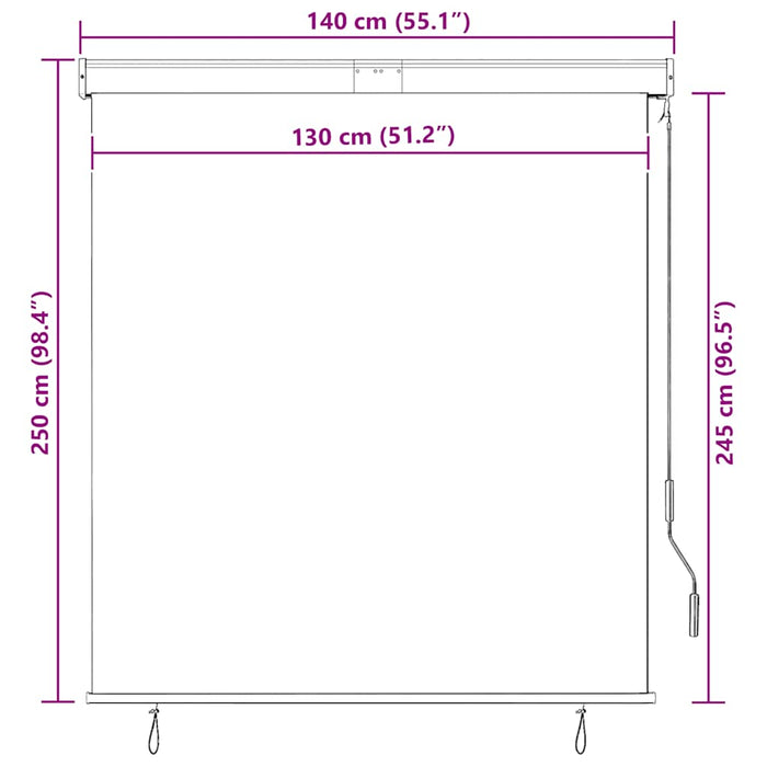 Jaluzea tip rulou de exterior, galben și albastru, 140 x 250 cm - WALTI WALTI