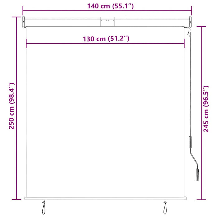 Jaluzea tip rulou de exterior, portocaliu și maro, 140 x 250 cm - WALTI WALTI