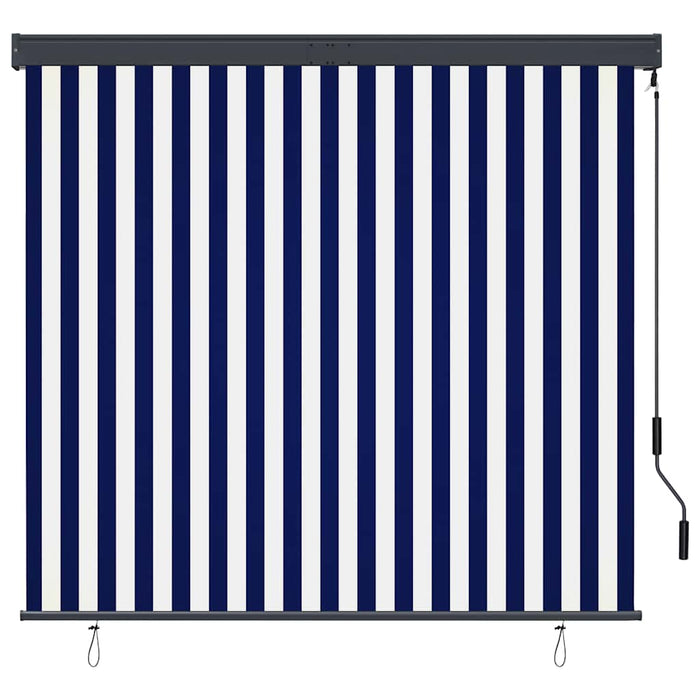 Jaluzea tip rulou de exterior, albastru și alb, 160 x 250 cm - WALTI WALTI