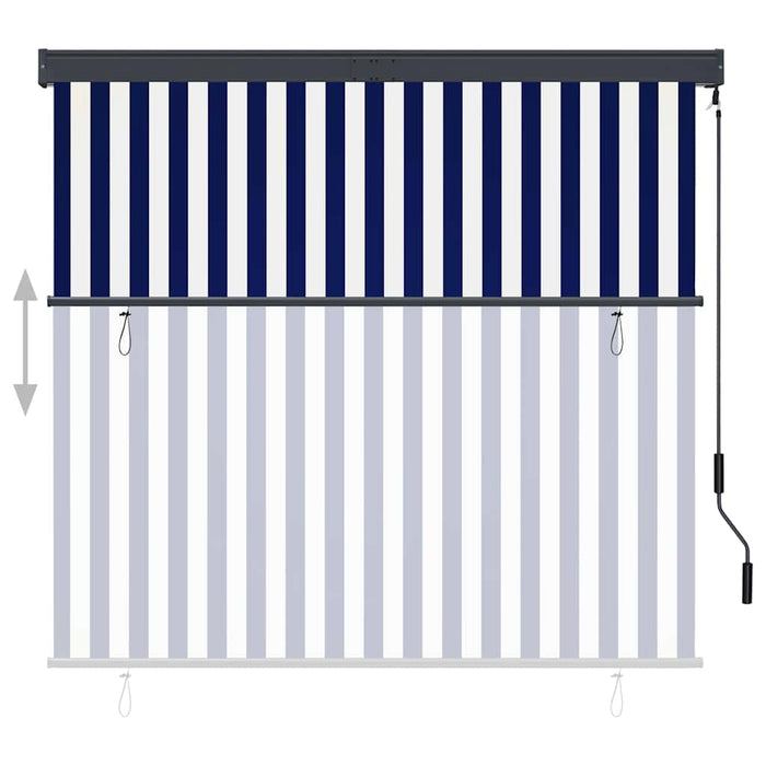 Jaluzea tip rulou de exterior, albastru și alb, 160 x 250 cm - WALTI WALTI