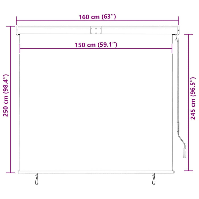 Jaluzea tip rulou de exterior, crem, 160 x 250 cm - WALTI WALTI