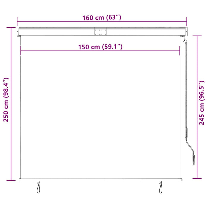 Jaluzea tip rulou de exterior, portocaliu și maro, 160 x 250 cm - WALTI WALTI