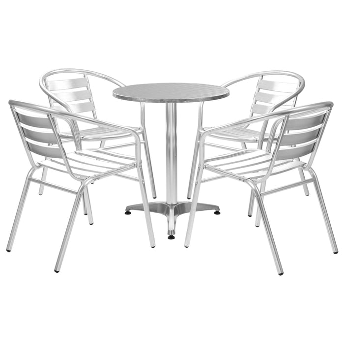 Set mobilier de exterior, 5 piese, argintiu, aluminiu - WALTI WALTI