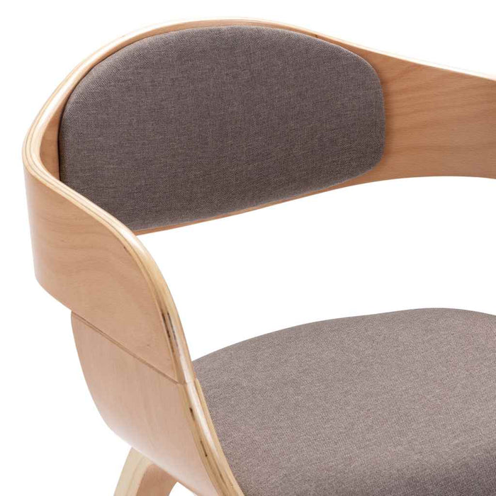 Scaune de bucătărie, 2 buc., gri taupe, lemn curbat și textil - WALTI WALTI