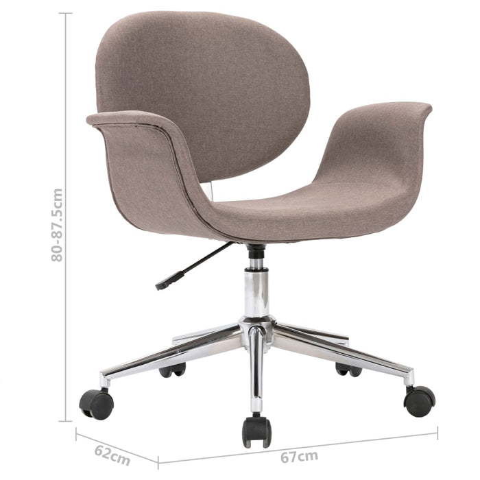 Scaun de sufragerie pivotant, gri taupe, material textil - WALTI WALTI