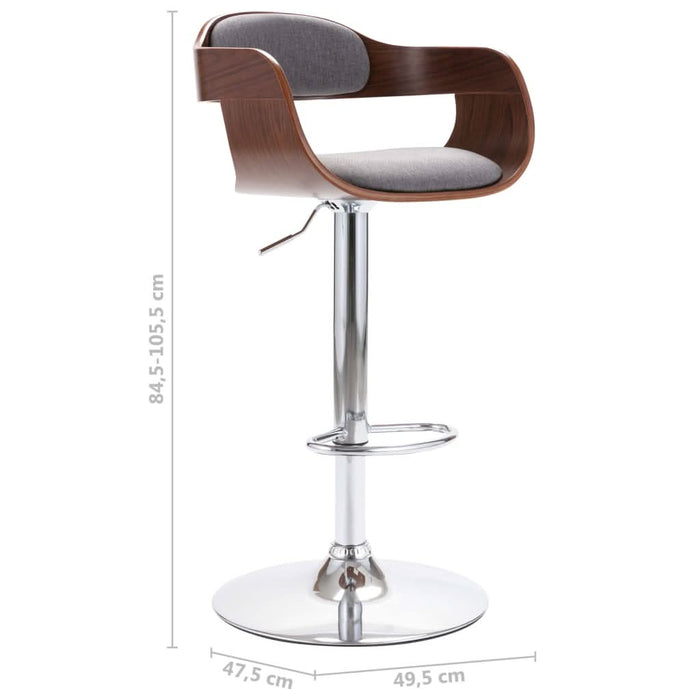 Scaun de bar, placaj și material textil gri - WALTI WALTI