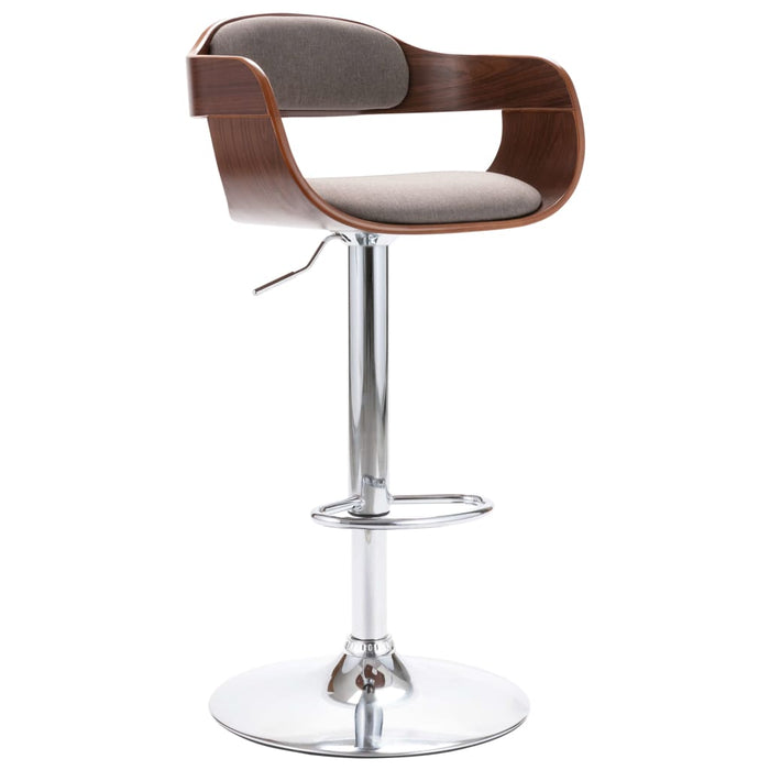 Scaun de bar, placaj și material textil gri taupe WALTI