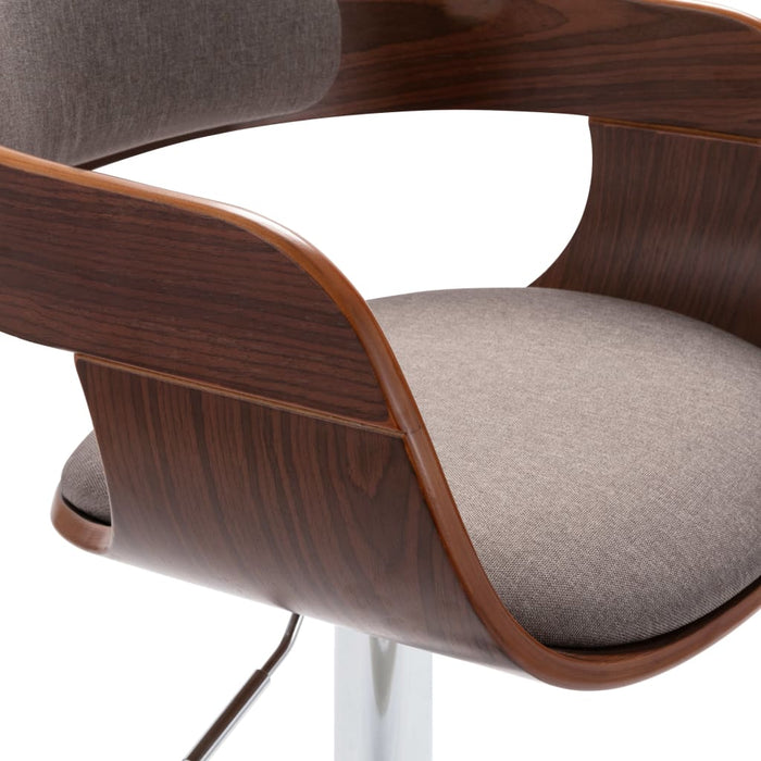 Scaun de bar, placaj și material textil gri taupe WALTI